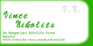 vince nikolits business card